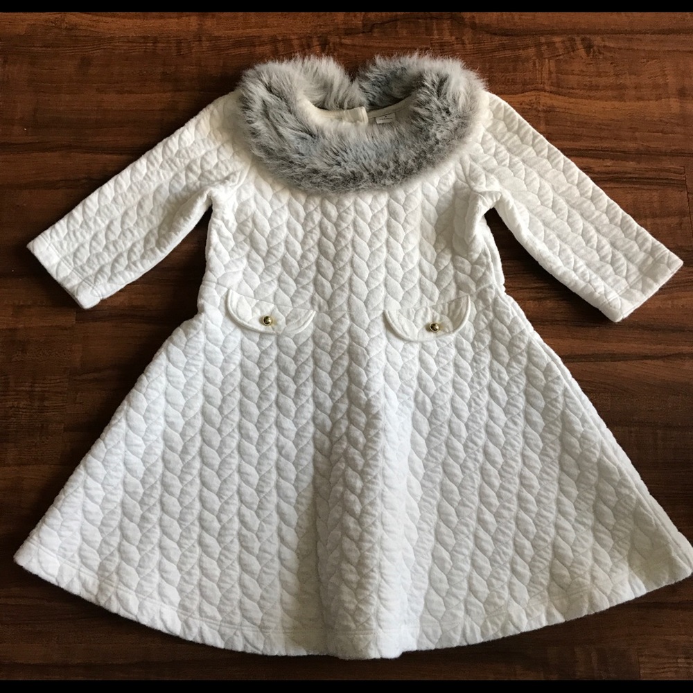 💖Janie and Jack fur trimmed dress💖